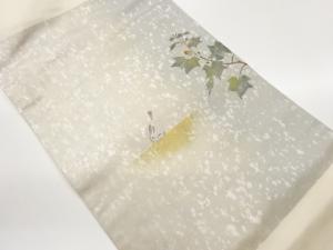 蘇州刺繍金彩鳥・蕾・枝葉模様名古屋帯